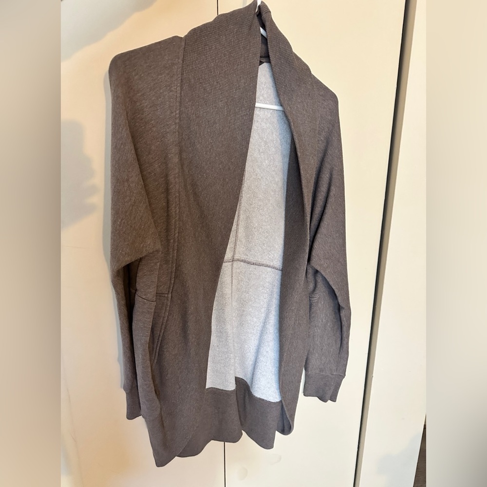 Cozy sweater. Soft interior like a sweatshirt